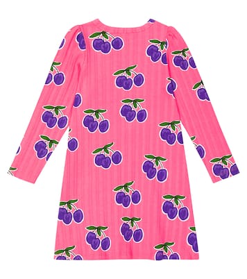 Plum rib-knit cotton-blend dress | Mini Rodini