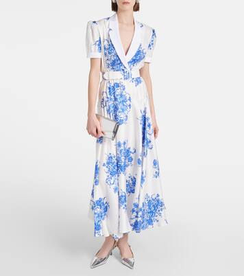 Robe midi en soie à fleurs | Rodarte