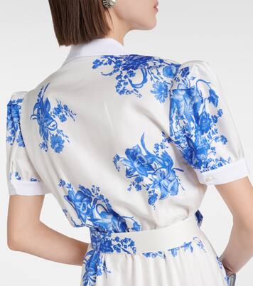 Robe midi en soie à fleurs | Rodarte