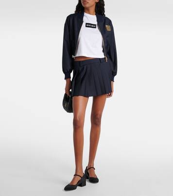 Canvas leather-lined Mary Jane pumps | Miu Miu