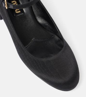 Canvas leather-lined Mary Jane pumps | Miu Miu