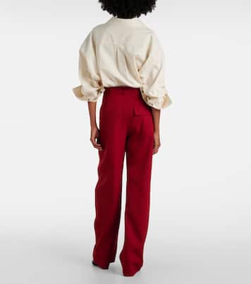 Pantalon droit à taille haute en laine | Bottega Veneta