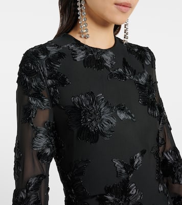 Robe brodée en satin à fleurs | Rotate