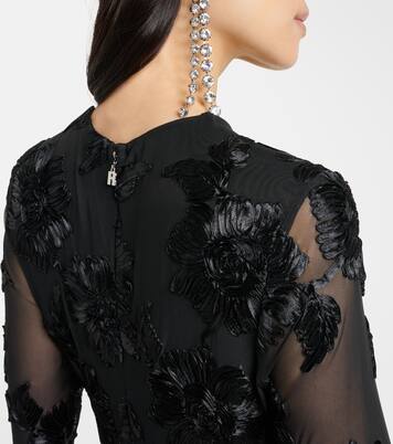 Robe brodée en satin à fleurs | Rotate