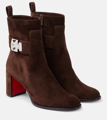 Booty Lock 70 suede ankle boots | Christian Louboutin