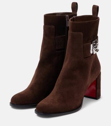 Booty Lock 70 suede ankle boots | Christian Louboutin