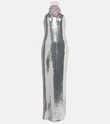 Robe longue à sequins et fleurs | Rodarte