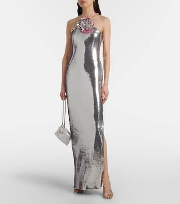 Robe longue à sequins et fleurs | Rodarte