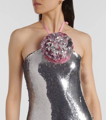 Robe longue à sequins et fleurs | Rodarte