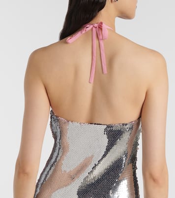 Robe longue à sequins et fleurs | Rodarte
