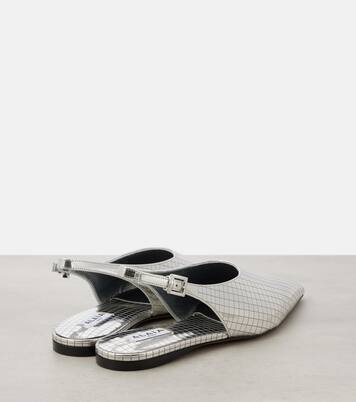 Art Deco mirrored leather slingback flats | Alaïa