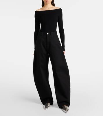 Art Deco mirrored leather slingback flats | Alaïa