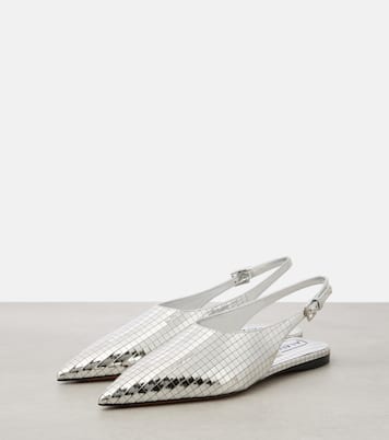 Art Deco mirrored leather slingback flats | Alaïa