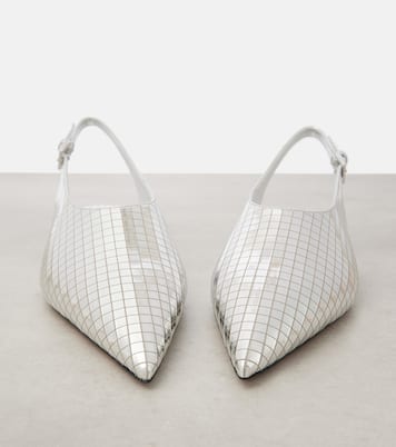 Art Deco mirrored leather slingback flats | Alaïa