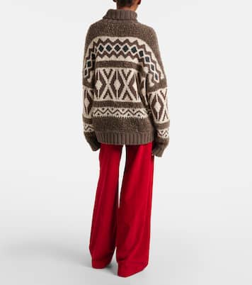 Wool jacquard turtleneck sweater | Brunello Cucinelli