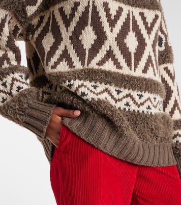 Wool jacquard turtleneck sweater | Brunello Cucinelli