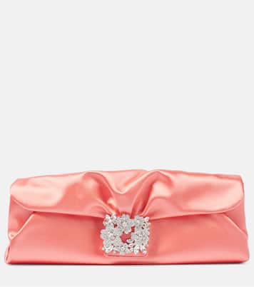 Efflorescence embellished satin clutch | Roger Vivier