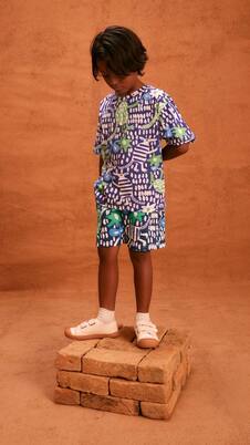 Printed cotton jersey T-shirt | Fábula