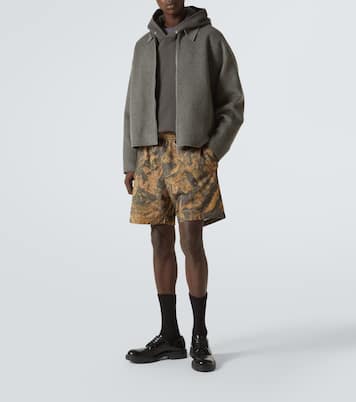 Camouflage cotton fleece shorts | Acne Studios