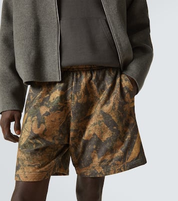 Camouflage cotton fleece shorts | Acne Studios
