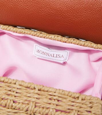 Floral-appliqué woven crossbody bag | Monnalisa