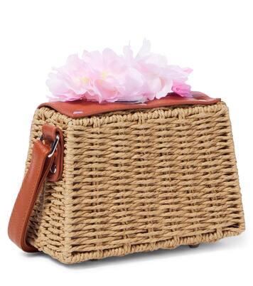 Floral-appliqué woven crossbody bag | Monnalisa