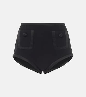 High-rise wool and silk shorts | Dolce&Gabbana