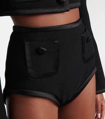 High-rise wool and silk shorts | Dolce&Gabbana