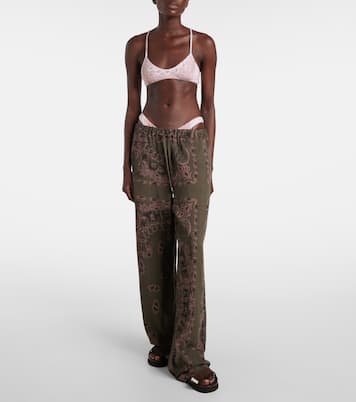 Pantalones anchos estampados de tiro bajo | The Attico