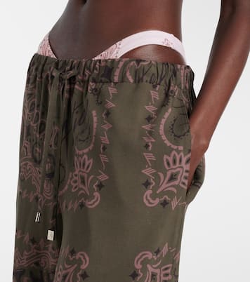 Pantalones anchos estampados de tiro bajo | The Attico