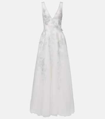 Bridal Bestickte Robe aus Tüll | Costarellos