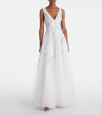 Bridal Bestickte Robe aus Tüll | Costarellos