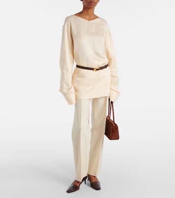Callen wool and silk straight pants | Khaite