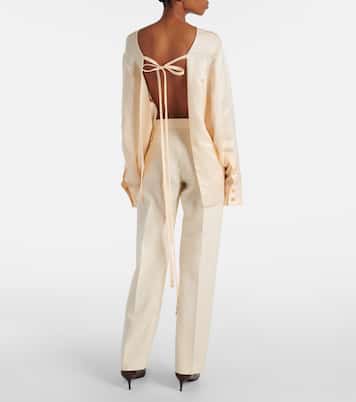 Callen wool and silk straight pants | Khaite