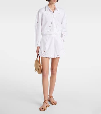 Bestickte Shorts aus Baumwollpopeline | Juliet Dunn