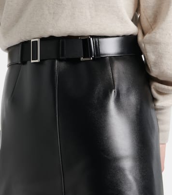 Belted leather mini skirt | Prada