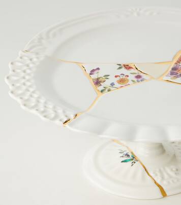 Kintsugi gold-plated porcelain cake stand by Marcantonio Raimondi Malerba | Seletti