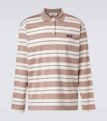 Striped cotton jersey polo shirt | Miu Miu