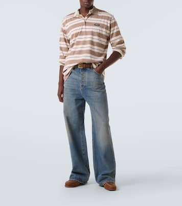 Striped cotton jersey polo shirt | Miu Miu