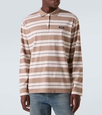 Striped cotton jersey polo shirt | Miu Miu