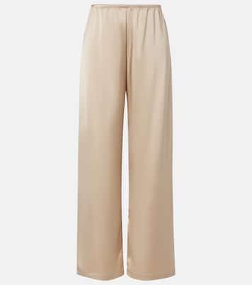 Barb mid-rise satin wide-leg pants | Leset
