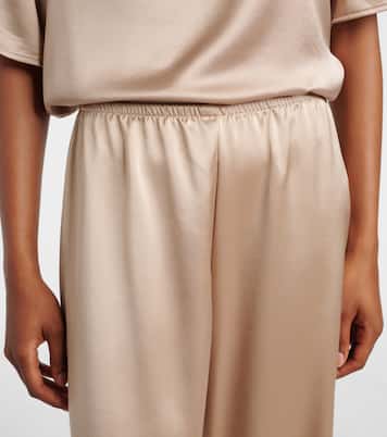 Barb mid-rise satin wide-leg pants | Leset