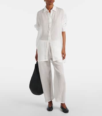 Pantalon ample raccourci Niko en ramie | Leset