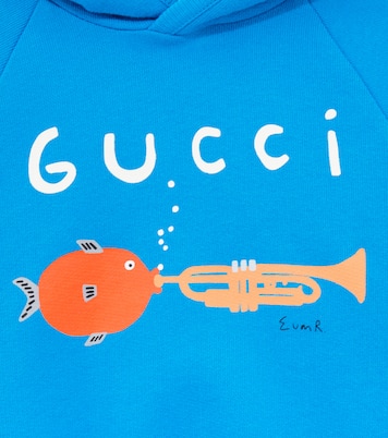 x Euan Roberts baby cotton fleece hoodie | Gucci Kids