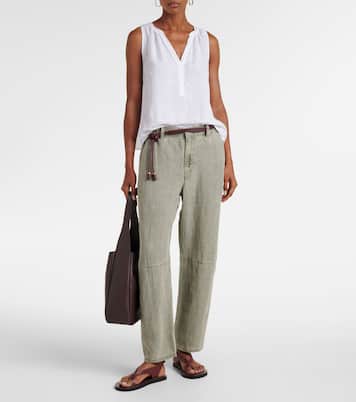 Gerade Hose Taylor aus Leinen | Velvet