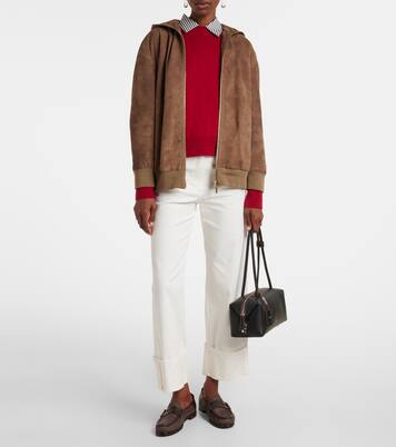 Suede zip-up hoodie | 'S Max Mara