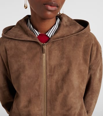 Suede zip-up hoodie | 'S Max Mara