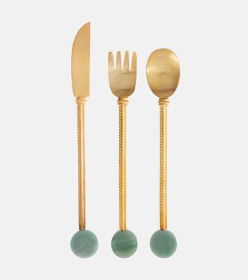 Embellished gold-plated cutlery set | Natalia Criado