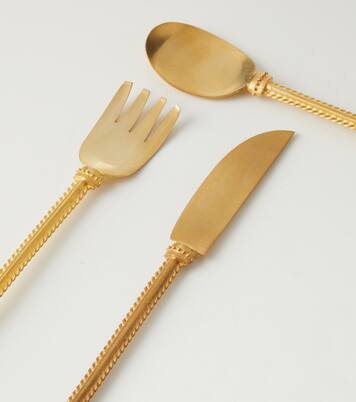 Embellished gold-plated cutlery set | Natalia Criado