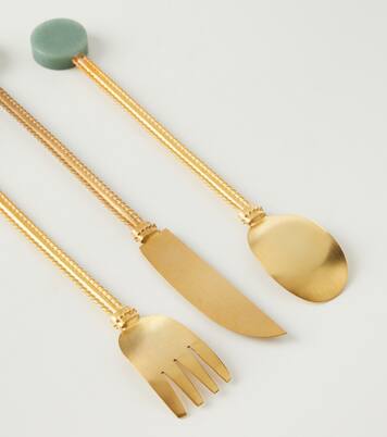Embellished gold-plated cutlery set | Natalia Criado